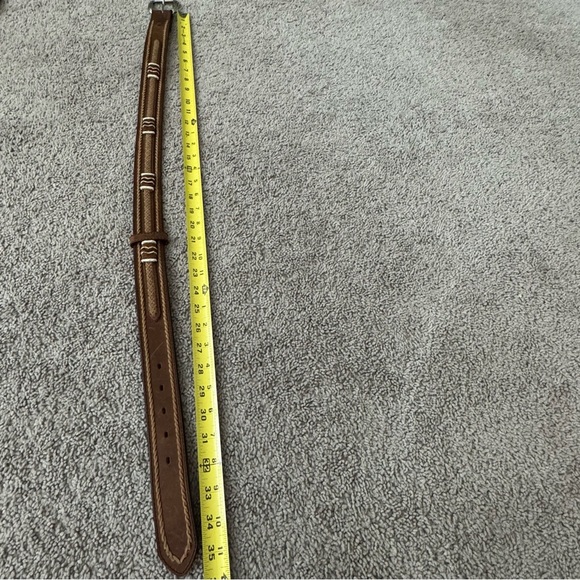 Justin Top Grain Cowhide Brown Leather Belt Womens Size 30 Woven Western Rodeo - Picture 13 of 14